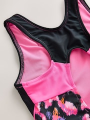 Pink Animal Sports Open Back Swimsuit (3-16yrs) - Image 4 of 4