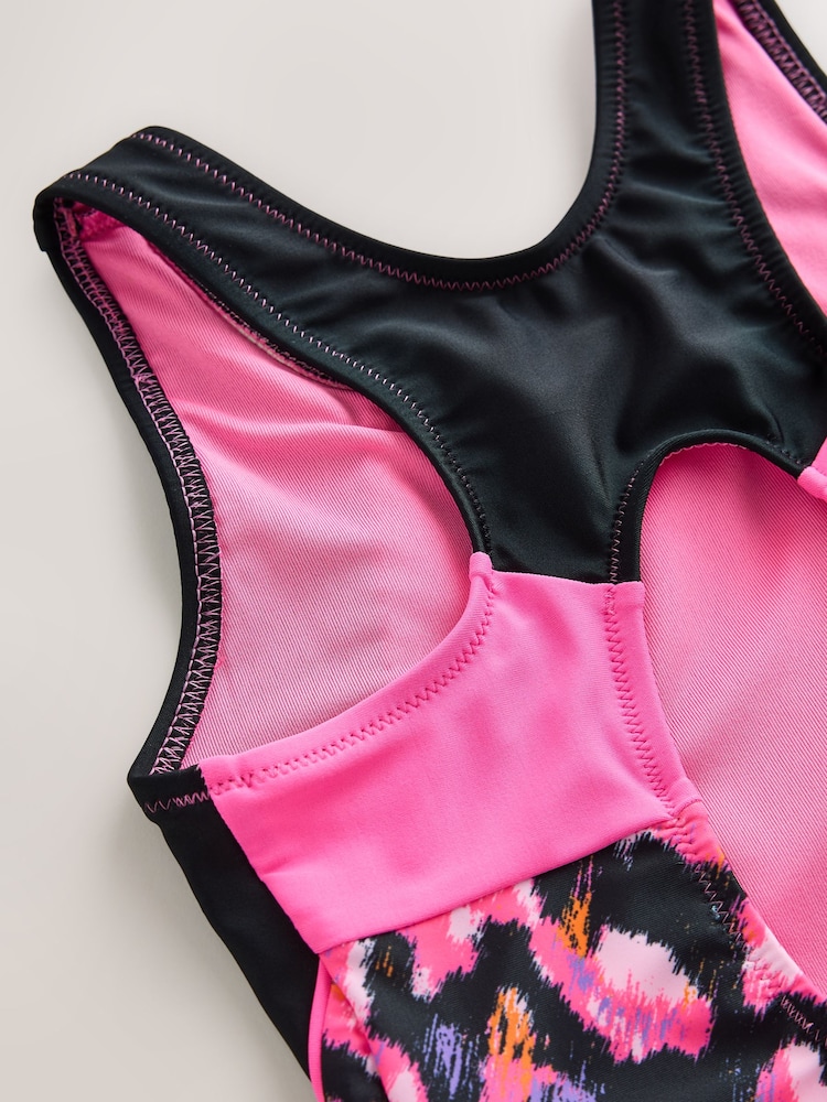 Pink Animal Sports Open Back Swimsuit (3-16yrs) - Image 4 of 4 Pink Animal Sports Open Back Swimsuit (3-16yrs) - Image 4 of 4