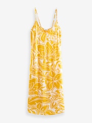 Yellow Floral Print Midi Strappy Summer Slip Dress - Image 6 of 7