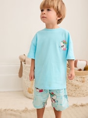 Blauer Hai - Kurzer Single-Pyjama aus 100 % Baumwolle (9M.–8J.) - Bild 1 von 8
