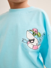 Blauer Hai - Kurzer Single-Pyjama aus 100 % Baumwolle (9M.–8J.) - Bild 4 von 8