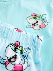 Blauer Hai - Kurzer Single-Pyjama aus 100 % Baumwolle (9M.–8J.) - Bild 8 von 8