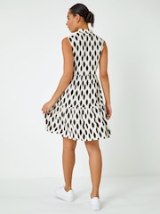 Dusk White Spot Print Button Through Shirt Dress - Image 2 of 5