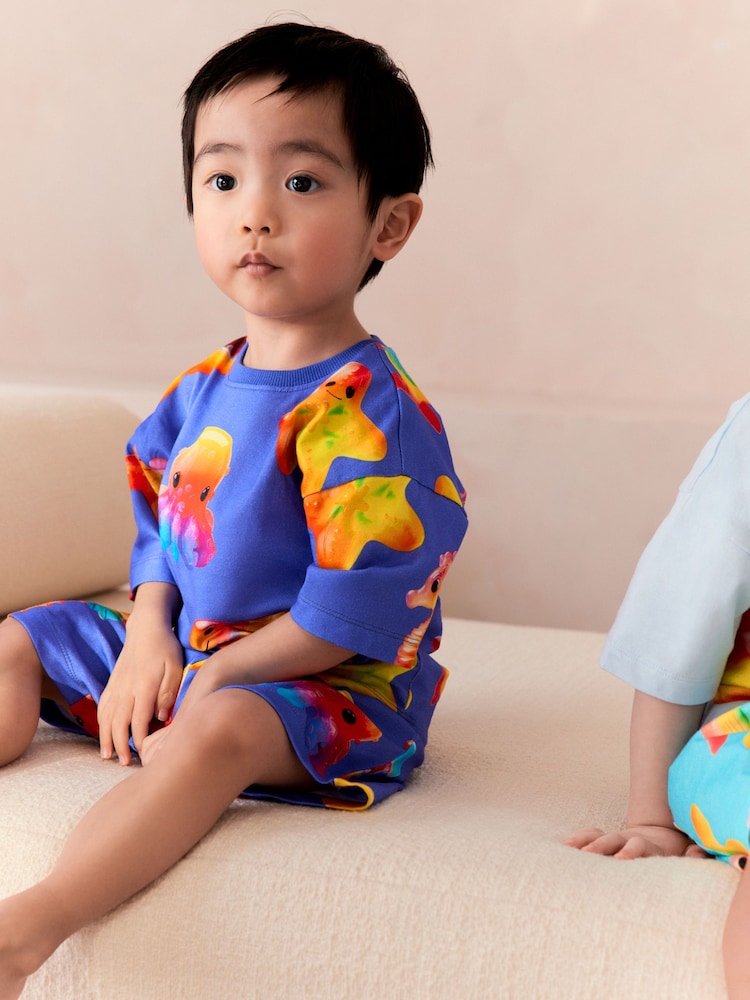 Blue Shark Short Pyjamas 2 Pack (9mths-8yrs) - Image 4 of 4