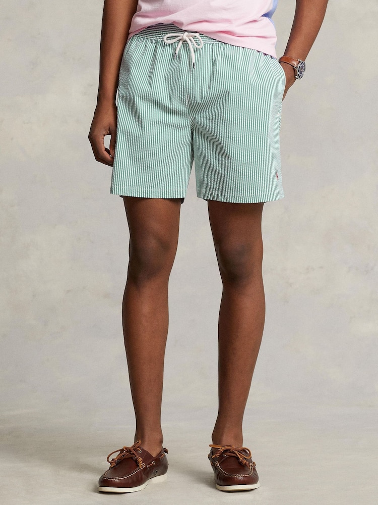 Polo Ralph Lauren Traveler Classic Seersucker Logo Swim Shorts - Image 1 of 5