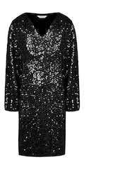 Ro&Zo Cluster Sequin Short Black Dress - Image 6 of 6