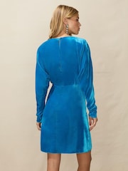 Ro&Zo - Blue Velvet Short Dress - Image 1 of 4