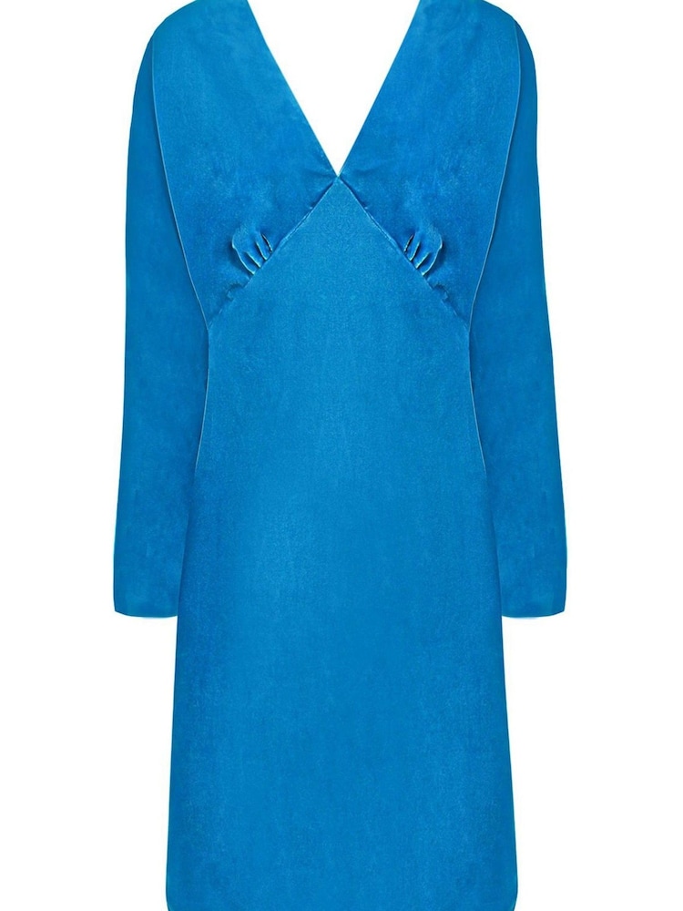 Ro&Zo - Blue Velvet Short Dress - Image 4 of 4