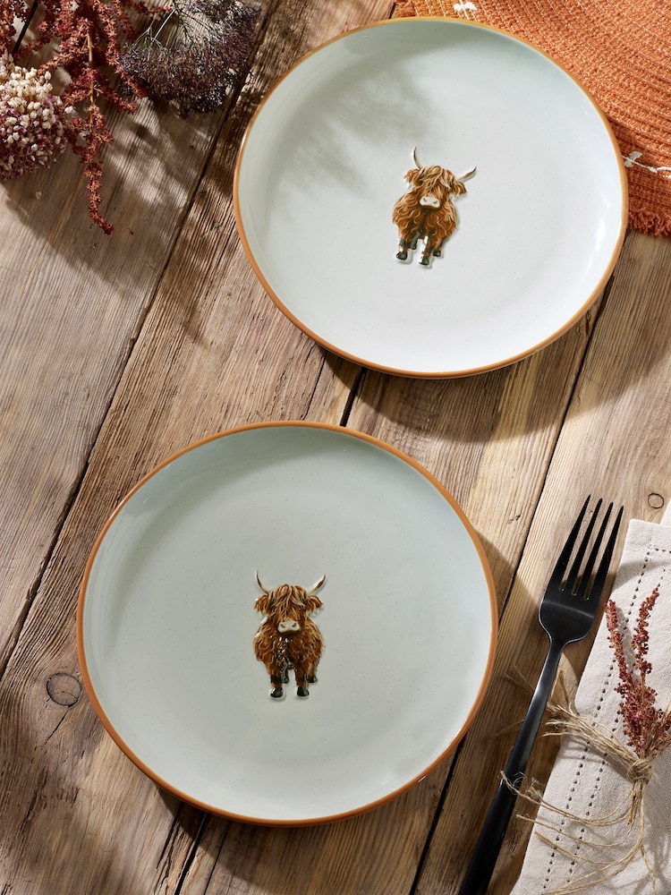 Set of 2 Grey Hamish the Cow Side Plates - Image 1 of 5