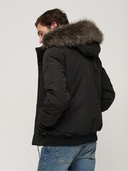 Superdry Grey Hooded Everest Puffer Bomber Jacket - Image 2 of 6