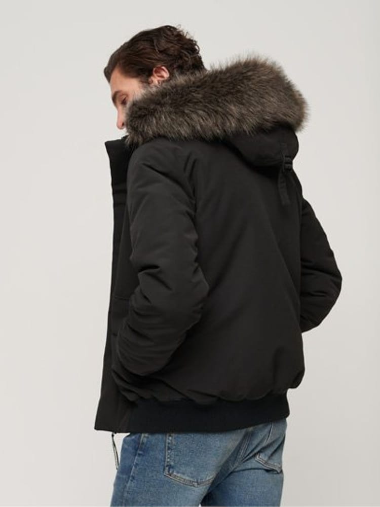 Superdry Grey Hooded Everest Puffer Bomber Jacket - Image 2 of 6