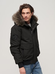 Superdry Grey Hooded Everest Puffer Bomber Jacket - Image 4 of 6