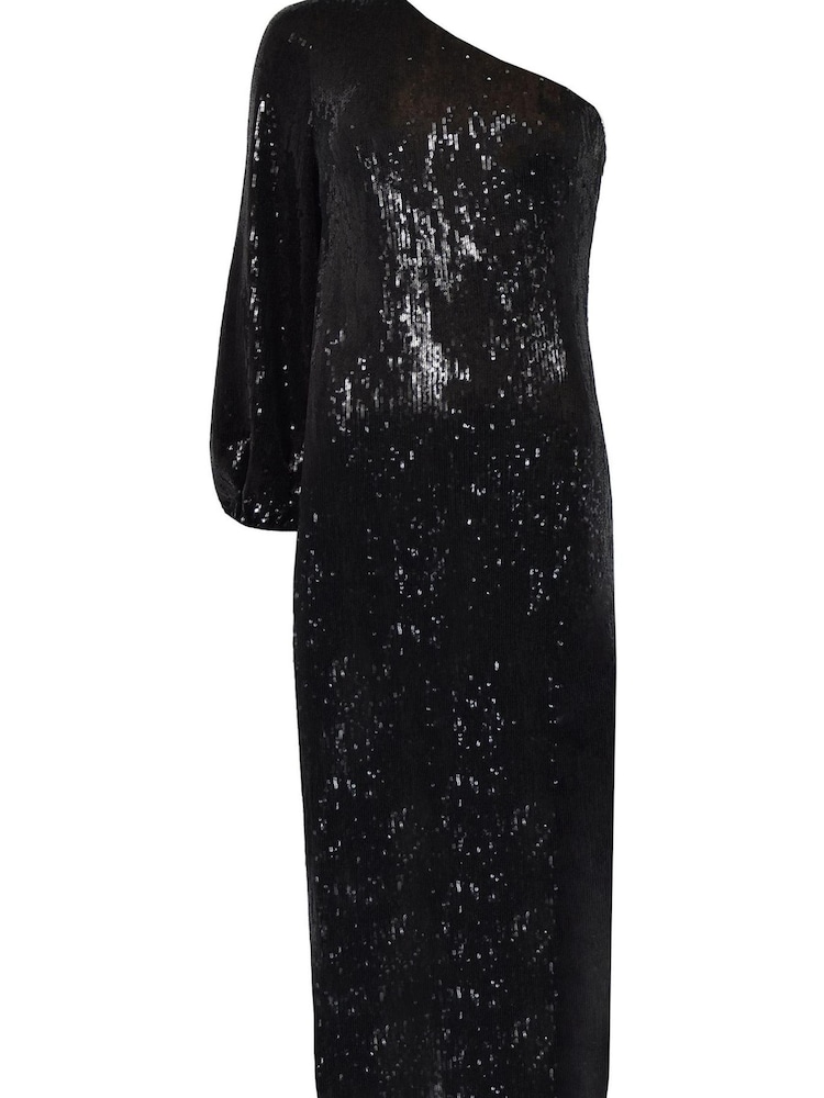 Ro&Zo Selena Sequin One Shoulder Black Dress - Image 7 of 7
