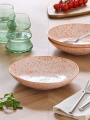 Orange Speckle Pasta Bowls Set of 4 - Image 2 of 4