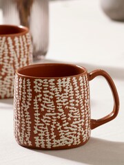 Rust Orange Set of 4 Trailing Leaf Mugs - Image 2 of 3