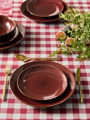 12 Piece Red Hampton Reactive Glaze Dinner Set - Image 1 of 5