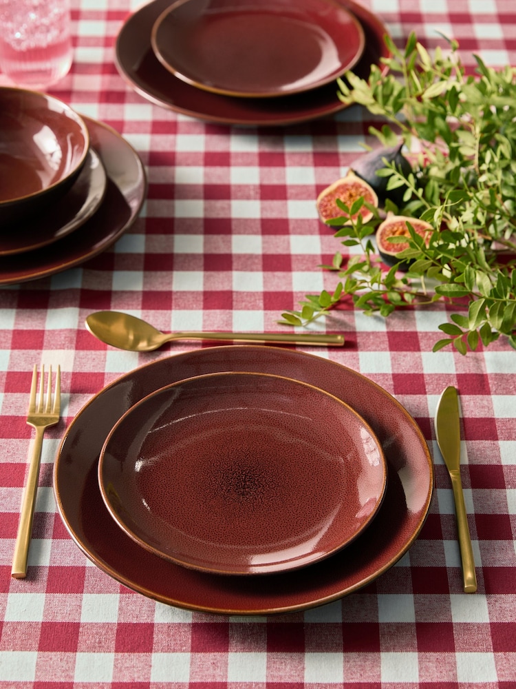 12 Piece Red Hampton Reactive Glaze Dinner Set - Image 1 of 5