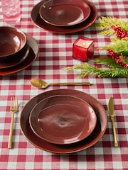 12 Piece Red Hampton Reactive Glaze Dinner Set - Image 2 of 5