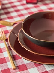 12 Piece Red Hampton Reactive Glaze Dinner Set - Image 3 of 5