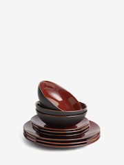 12 Piece Red Hampton Reactive Glaze Dinner Set - Image 5 of 5