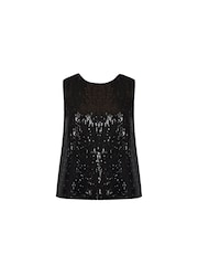 Ro&Zo Sequin Shell Black Top - Image 5 of 5