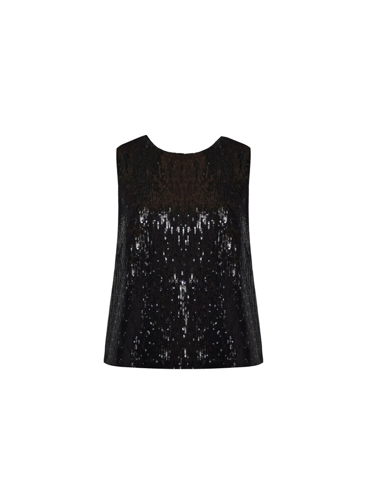 Ro&Zo Sequin Shell Black Top - Image 5 of 5