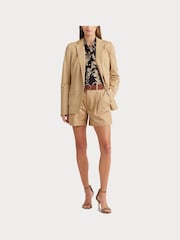 Lauren Ralph Lauren Tan Brown Bonaro Cotton Twill Blazer - Image 6 of 9