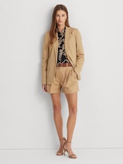 Lauren Ralph Lauren Tan Brown Bonaro Cotton Twill Blazer - Image 7 of 9