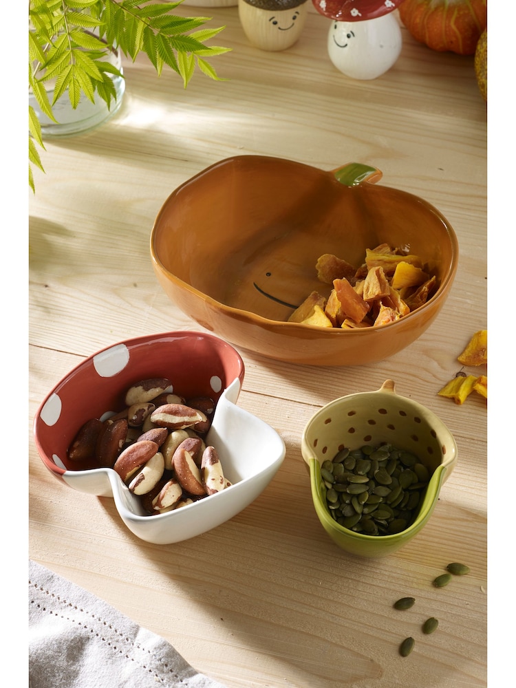 Set of 3 Orange Pumpkin and Friends Nibble Bowls - Image 1 of 6