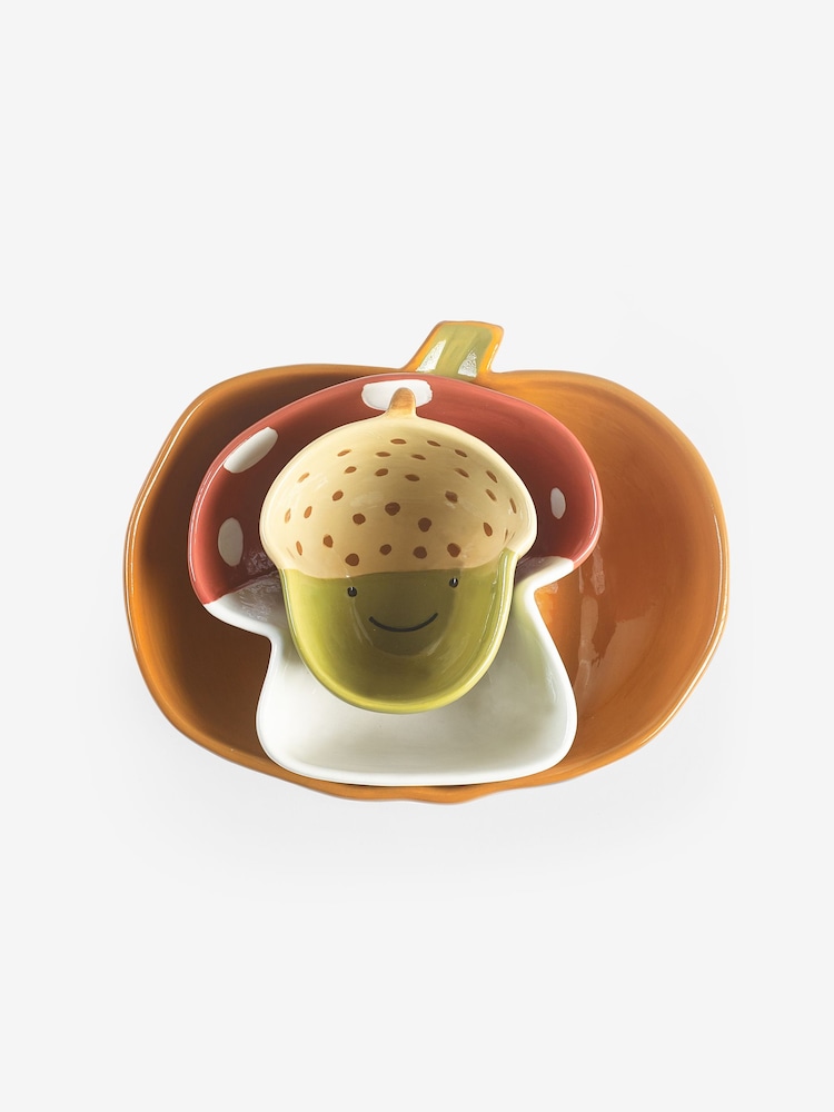 Set of 3 Orange Pumpkin and Friends Nibble Bowls - Image 6 of 6