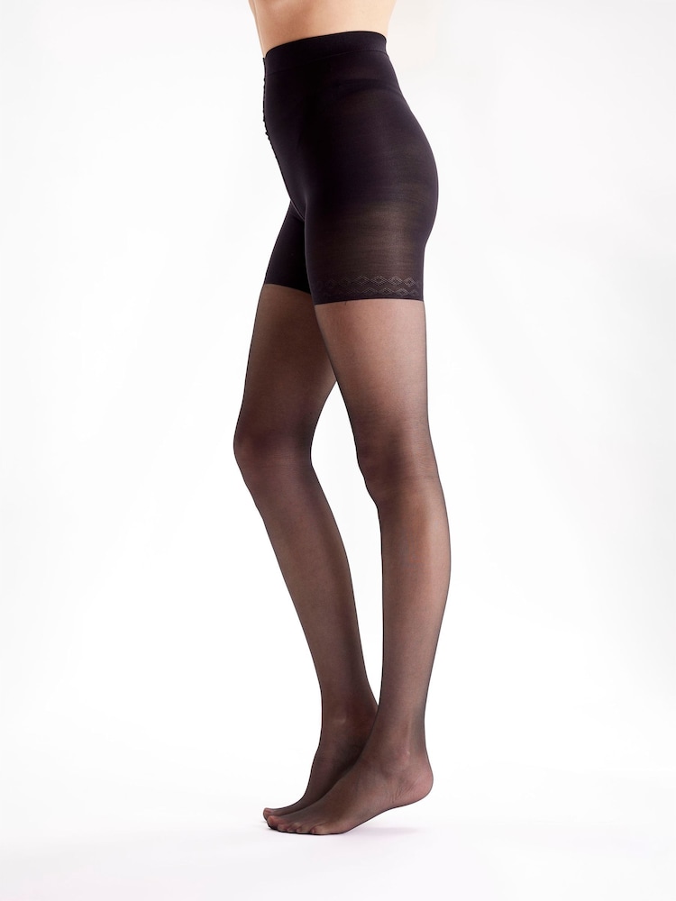 Pretty Polly 20 Denier Bodyshaping Sheer Longline Tights 2 Pack - Image 1 of 5