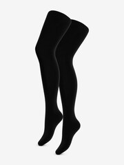 Pretty Polly Black 150 Denier Opaques 3D Matt Tights 2 Pack - Image 4 of 4