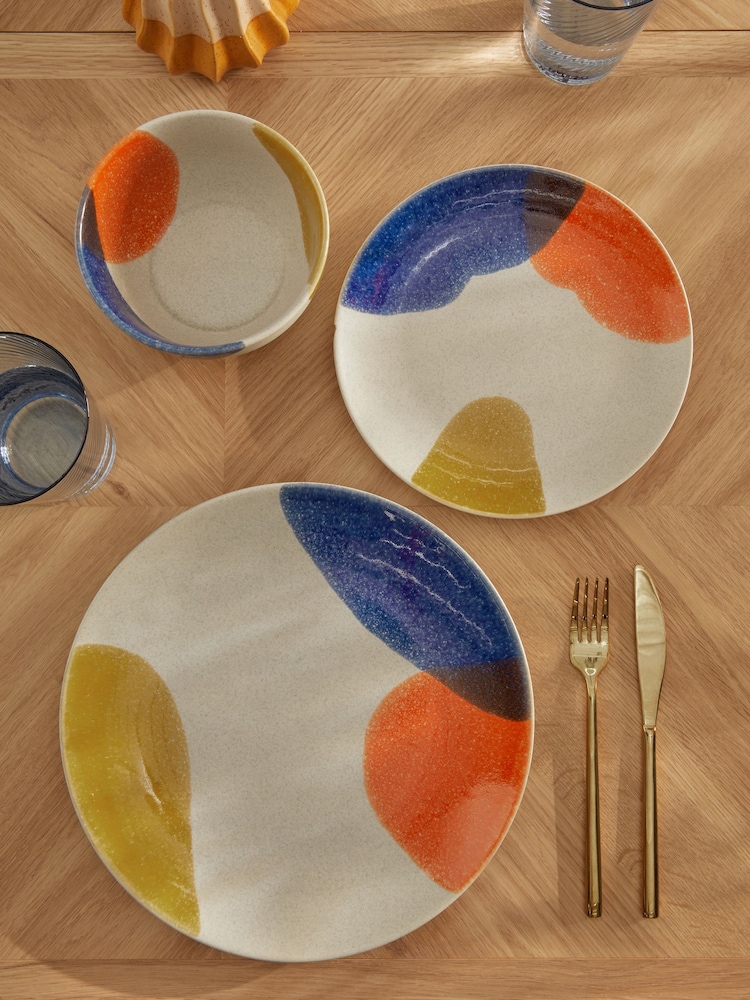 Multi Abstract Dinner 12 Piece Set - Image 1 of 3