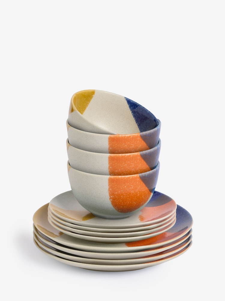 Multi Abstract Dinner 12 Piece Set - Image 3 of 3