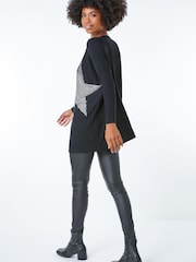 Roman Black Star Embellished Sparkle Jumper - Image 2 of 5