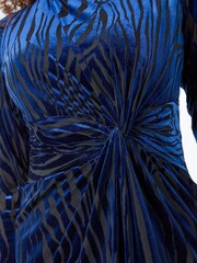 Roman Blue Petite Animal Burnout Midi Dress - Image 5 of 5