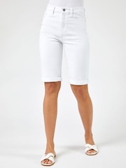 Blanco - Pantalones cortos romanos esenciales hasta la rodilla - Imagen 1 de 6