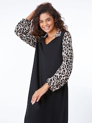 Roman Black 2 in 1 Swing Dress with Shirt - Image 1 of 5
