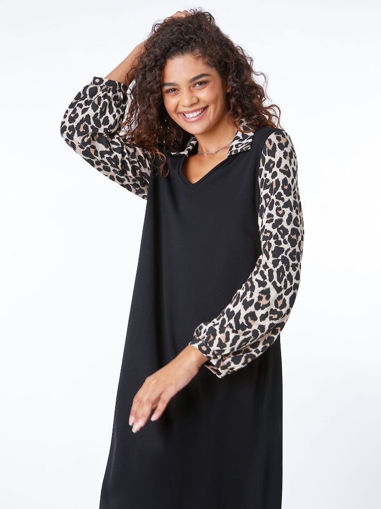 Roman Black 2 in 1 Swing Dress with Shirt - Image 1 of 5