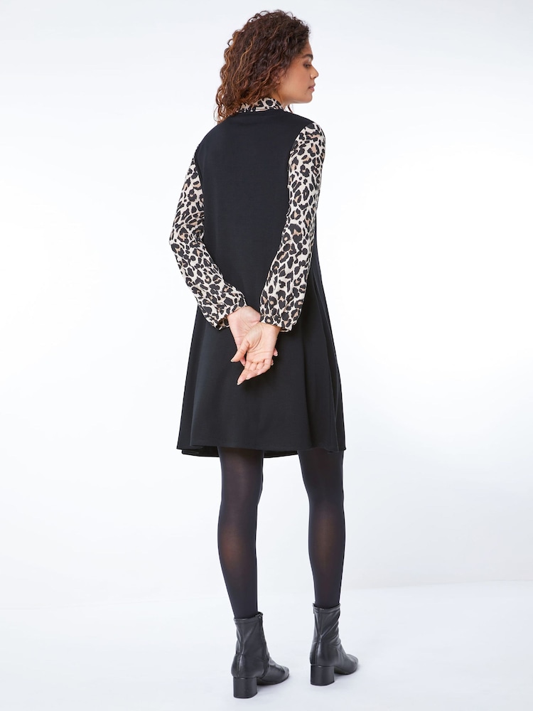 Roman Black 2 in 1 Swing Dress with Shirt - Image 2 of 5