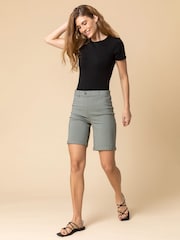 Roman Pear Green Turned Hem Stretch Shorts - Image 3 of 4