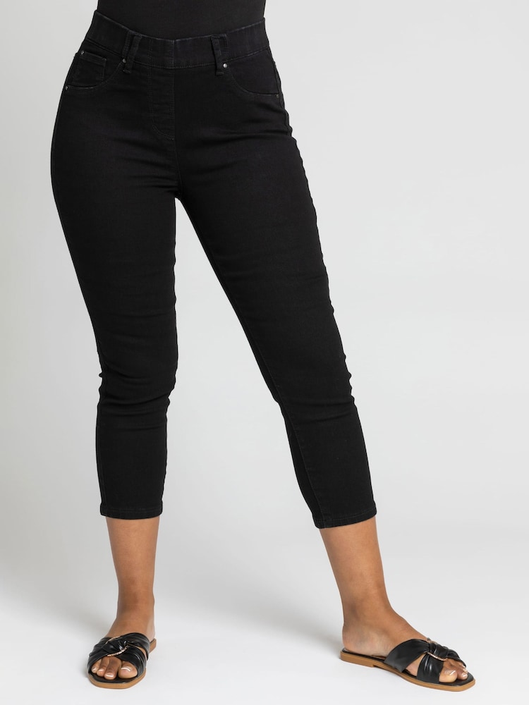 Roman Black Petite Cropped Jeggings - Image 1 of 4