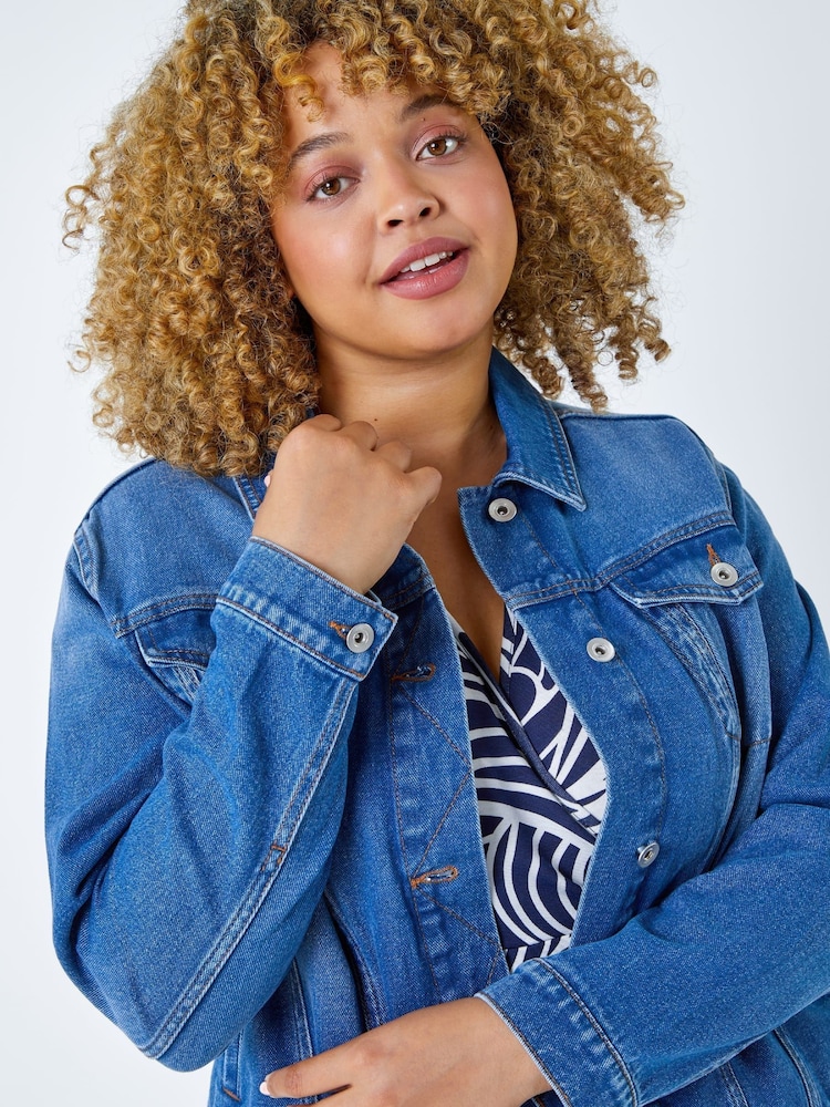 Roman Blue Curve Denim Jacket - Image 4 of 5