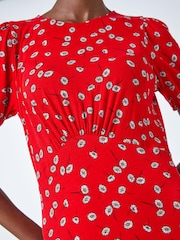 Roman Red Ditsy Floral Print Midi Dress - Image 5 of 5