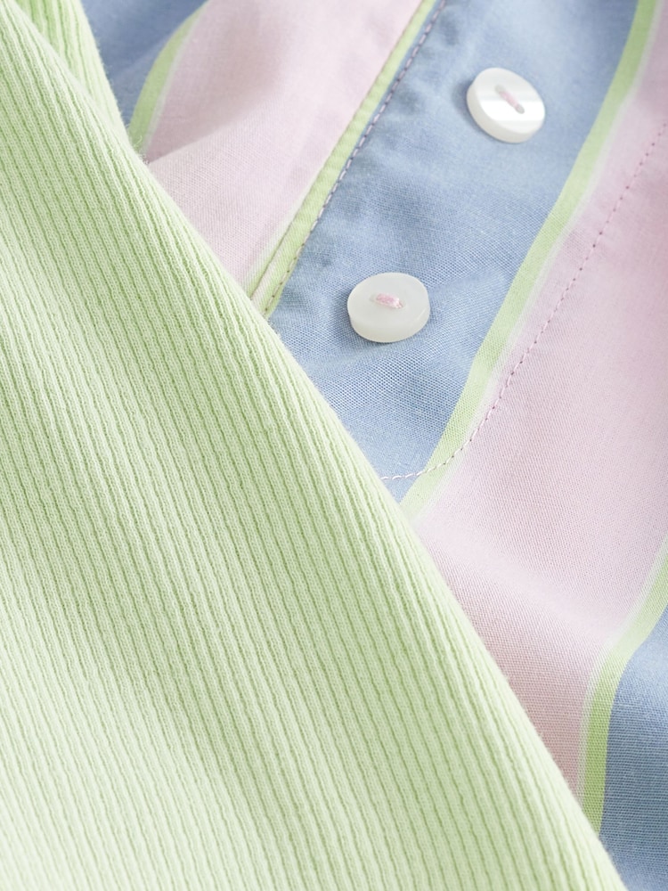 Lime Green Stripe Rib Vest Pyjamas - Image 7 of 7 Lime Green Stripe Rib Vest Pyjamas - Image 7 of 7