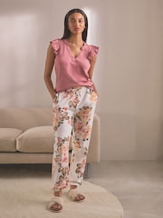 Pink Floral 100% Cotton Pyjamas - Image 2 of 9