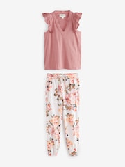 Pink Floral 100% Cotton Pyjamas - Image 6 of 9