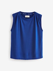Indigo Blue Linen Blend Vest Pyjamas - Image 7 of 9