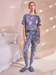 Light Blue Short Sleeve Cotton Pyjamas - Image 2 of 10