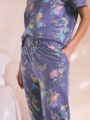 Light Blue Short Sleeve Cotton Pyjamas - Image 6 of 10